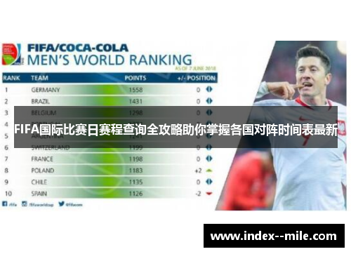 FIFA国际比赛日赛程查询全攻略助你掌握各国对阵时间表最新 FIFA国际比赛日赛程查询全攻略助你掌握各国对阵时间表最新
